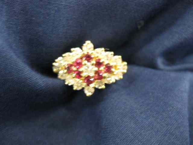 Appraisal: Ruby Diamond Ring round rubies totaling carat and diamonds totaling