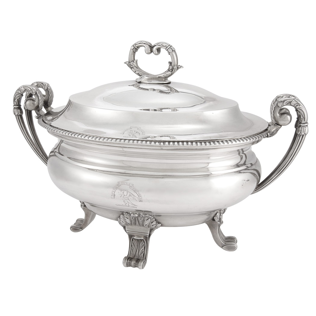 Appraisal: George III Silver Tureen Marked WP London circa - The