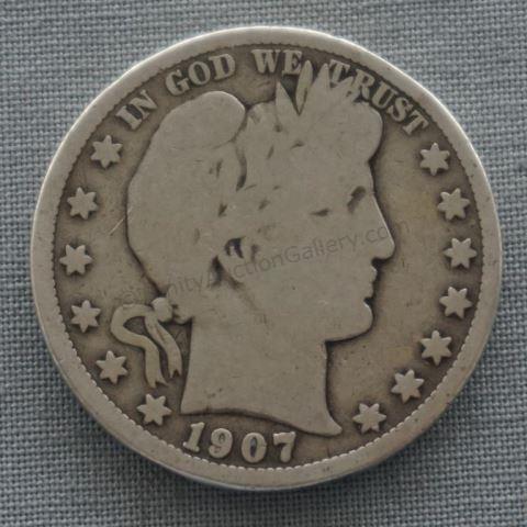 Appraisal: -O Barber Silver Half Dollar In average circulated condition with