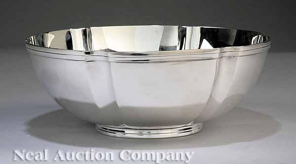 Appraisal: A Tiffany Sterling Silver Centerbowl c hexagonal form with vertical