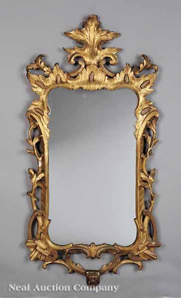 Appraisal: A Good Chippendale Carved Giltwood Looking Glass mid- th c