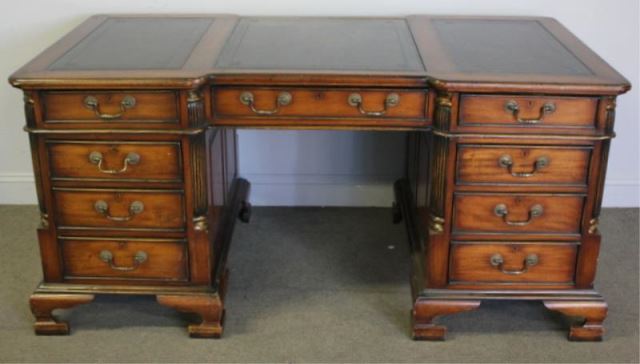 Appraisal: Leather Top Piece Executive Desk From a Manhattan NY estate