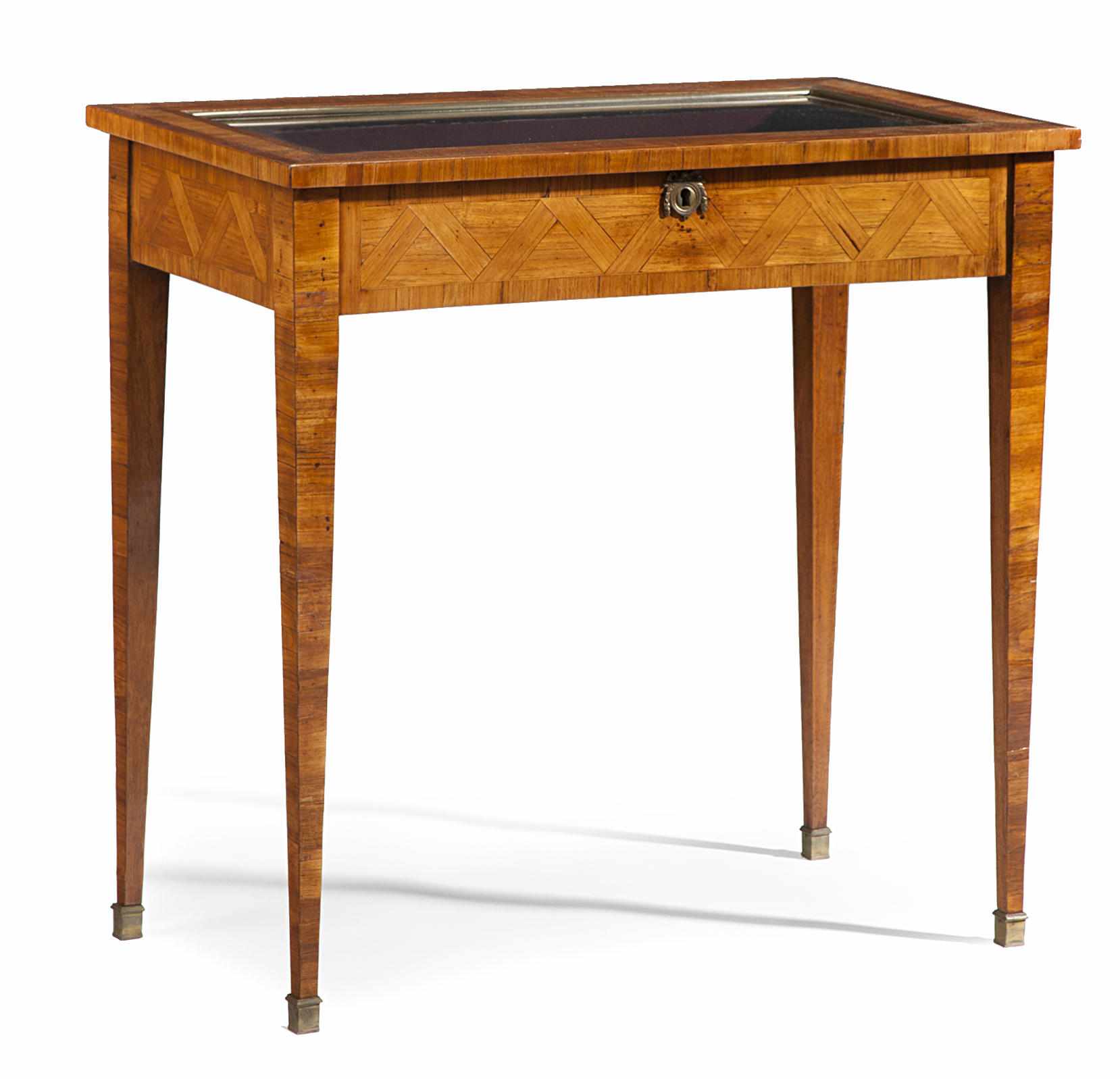 Appraisal: A Continental Neoclassical inlaid kingwood bijouterie table circa The hinged