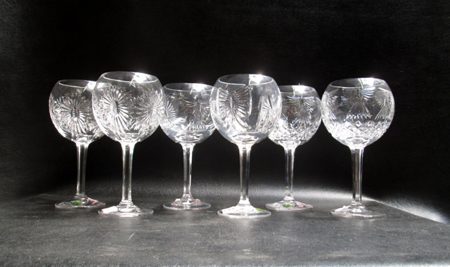 Appraisal: SIX WATERFORD CRYSTAL TOASTING GOBLETS from the Millennium collection two