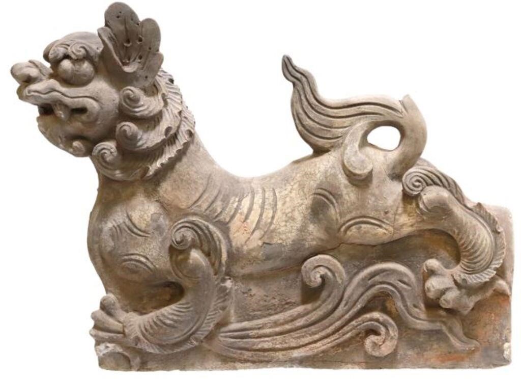 Appraisal: Chinese ceramic architectural element possibly a roof ridge finial in