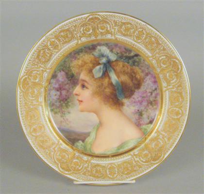 Appraisal: Austrian porcelain cabinet plate early th century Painted with a