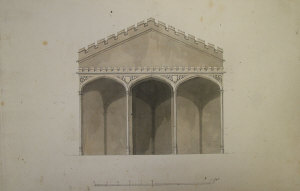 Appraisal: British School th century- Elevation of the Dairy Front at