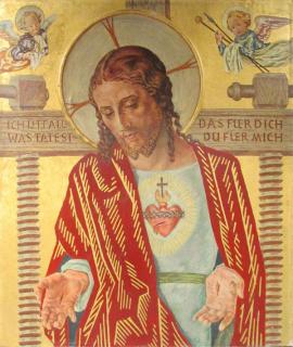 Appraisal: GERMAN SCHOOL th century The Sacred Heart- circa Oil on