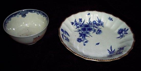 Appraisal: A Caughley tea bowl decorated flowers etc cm diameter and