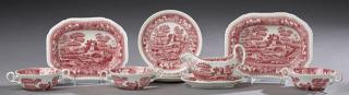 Appraisal: Group of Fifteen Pieces of Copeland's Red and Whit Group