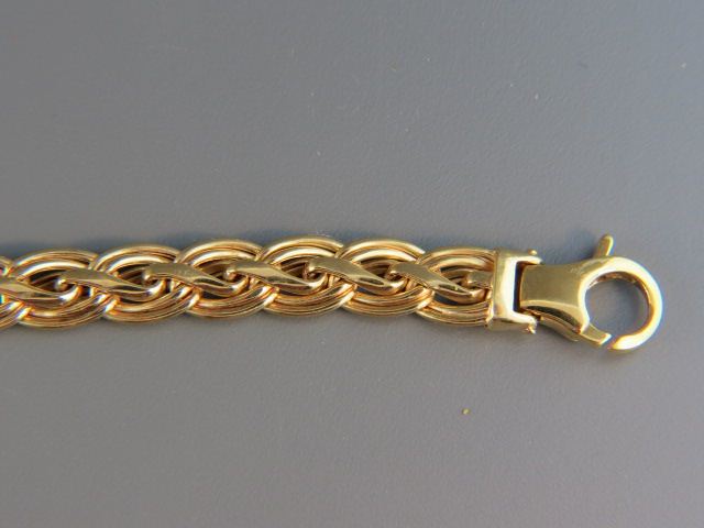 Appraisal: k Gold Bracelet woven link grams long excellent