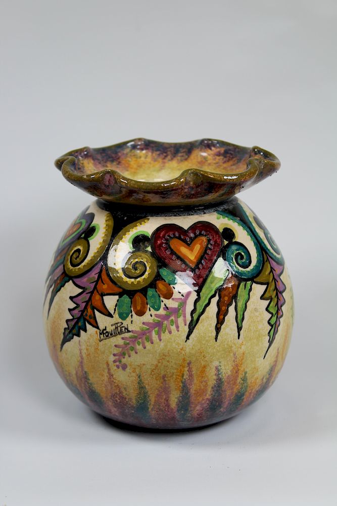 Appraisal: Signed Quimper Art Pottery Vase Signed Quimper Art Pottery Vase