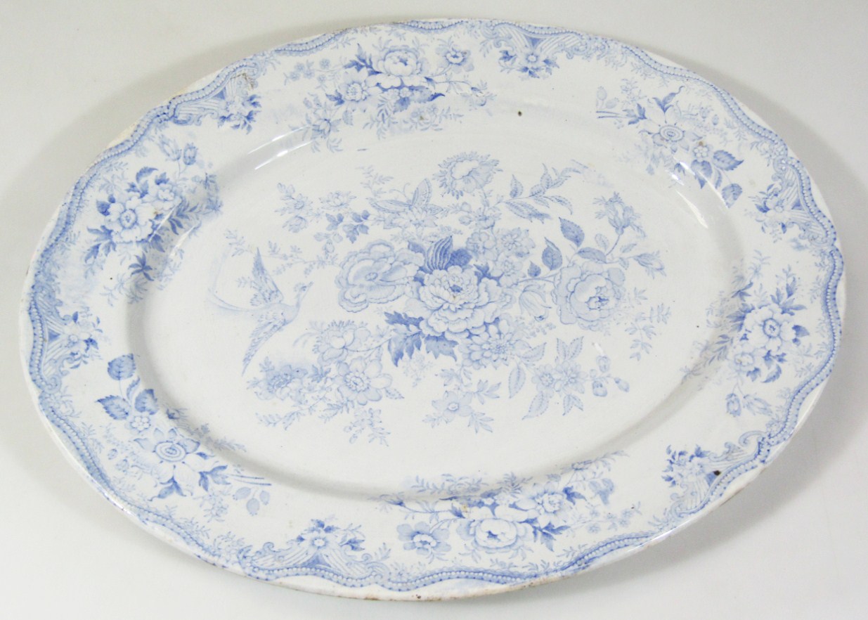 Appraisal: A late thC Wedgwood Co blue and white meat plate