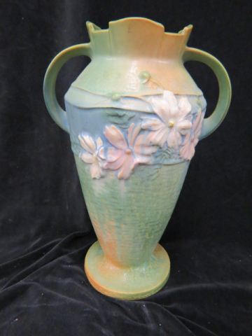 Appraisal: Roseville Pottery Cosmos Vase blue - excellent