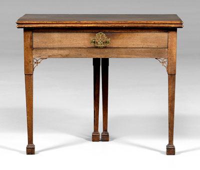 Appraisal: Chippendale mahogany games table fold-over top with two gate-leg supports