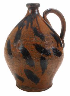 Appraisal: Rare Great Road Redware Pottery Jug American early to mid-