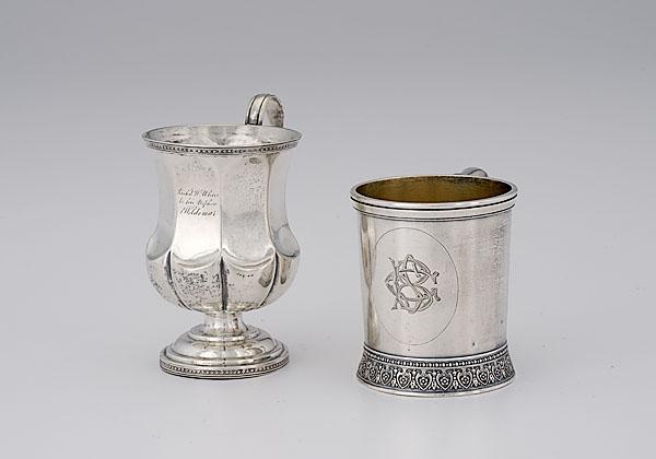 Appraisal: CINCINNATI COIN SILVER CUPS BY KINSEY MCGREW American Cincinnati Ohio