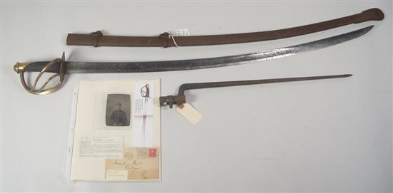 Appraisal: Sword Scabbard Bayonet Tintype from the Estate of William J