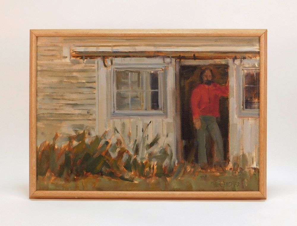 Appraisal: Townsend Howe Social Realist Shanty Painting Townsend Howe New Jersey