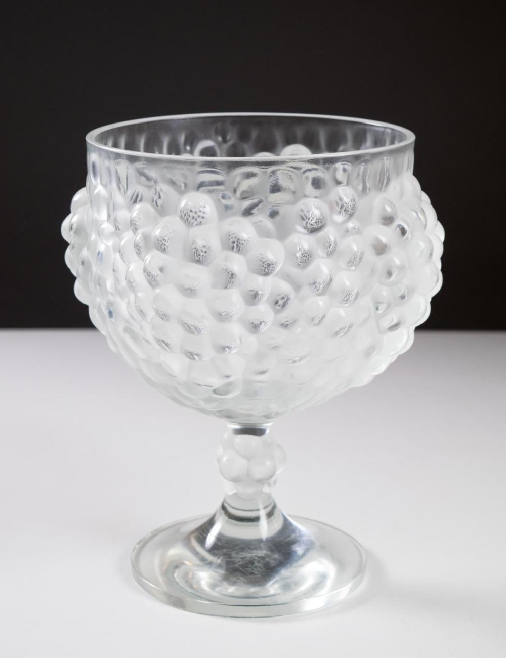 Appraisal: LALIQUE ANTILLES GLASS FOOTED BOWL the bowl and stem with