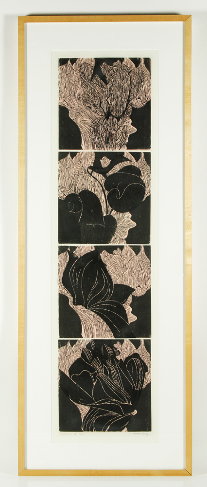 Appraisal: - Lacey Cyclamen II Woodcut Ninon Lacey Cyclamen II colored