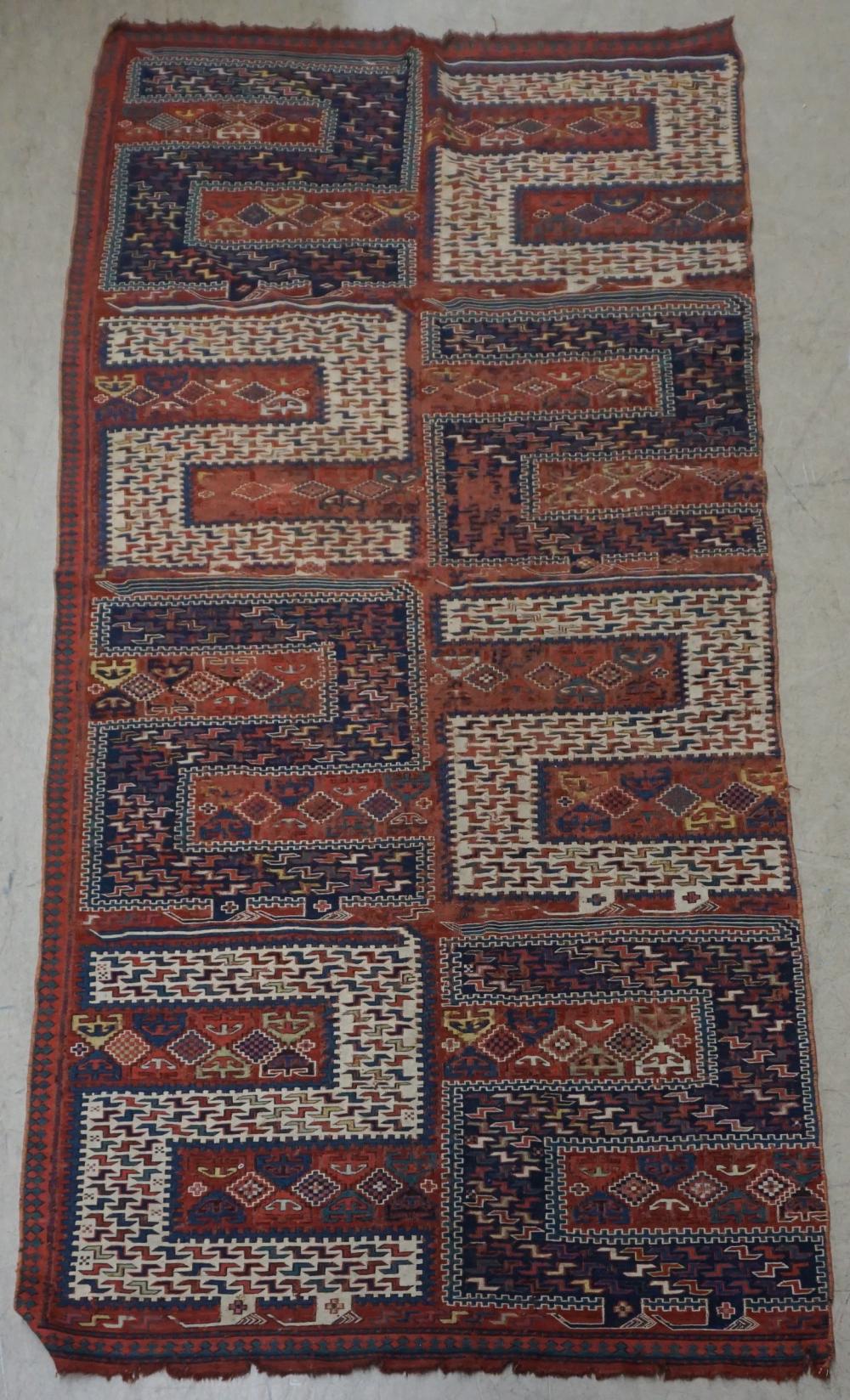 Appraisal: CAUCASIAN VERNI FLATWEAVE RUG FRAGMENT KARABAKH REGION LAST HALF TH