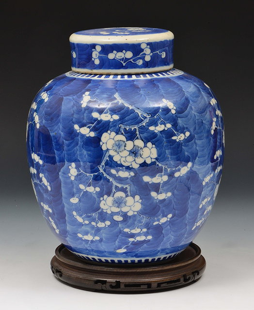 Appraisal: A Chinese blue and white porcelain ginger jarGuangxuof ovoid form