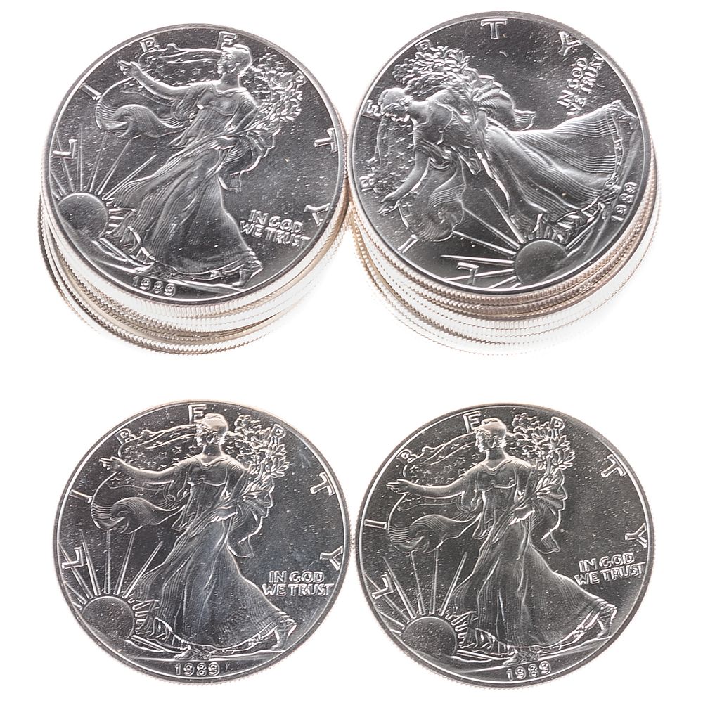 Appraisal: One Roll BU Silver American Eagles In original mint tube