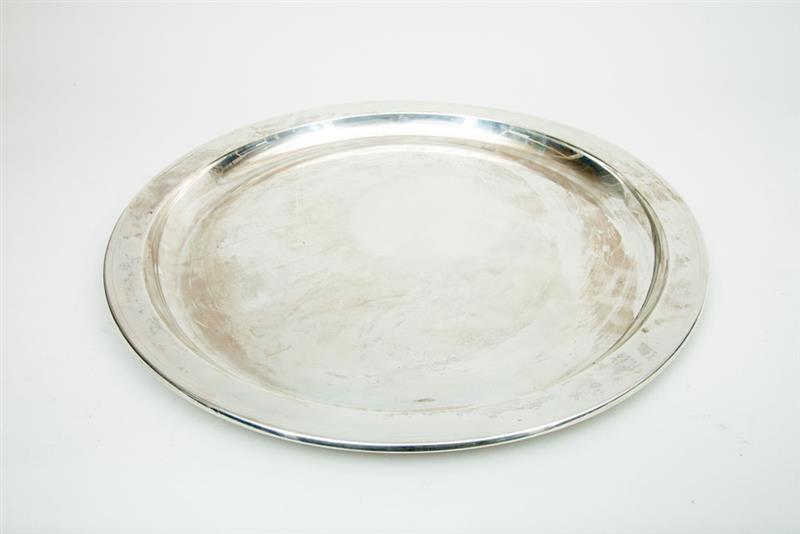 Appraisal: Towle Large Silver Circular Tray Not monogrammed in diam approximately