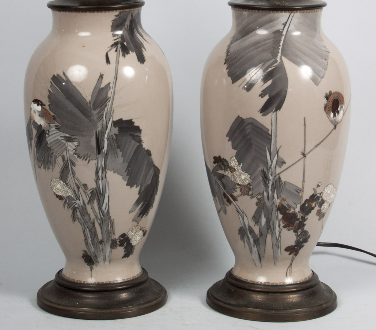 Appraisal: Pair of Japanese cloisonne vases late th early th century