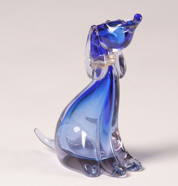 Appraisal: Barbini Sommerso Art Glass Figure of a Dog H Very