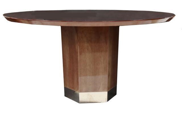 Appraisal: Modern center table late th c circular burl tabletop in