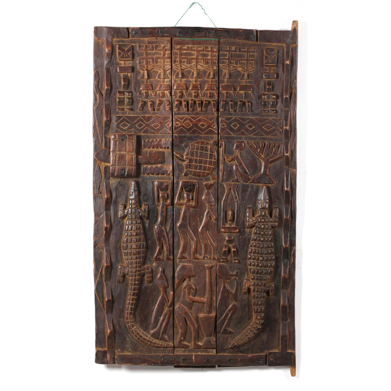 Appraisal: West Africa Mali Dogon Granary Door relief carved wood with