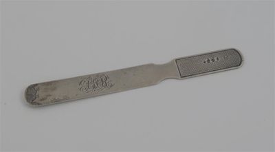 Appraisal: A George IV tongue depressor or spatula initialled by Archibald