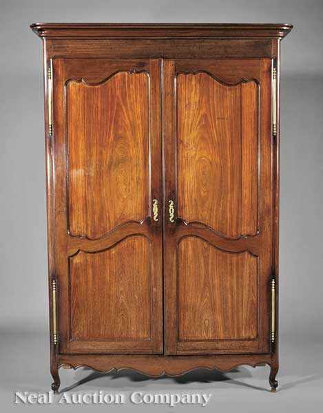 Appraisal: A Very Fine Creole Tropical Hardwood probably Coffeewood Armoire late