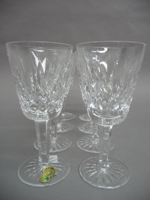 Appraisal: Eight Waterford cut crystal small goblets in the Lismore design