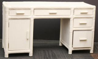 Appraisal: White Having one long and two short drawers flanking above