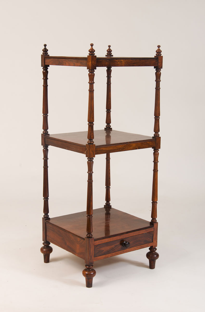 Appraisal: VICTORIAN ROSEWOOD THREE-TIERED WHAT NOT x x in Estimate -