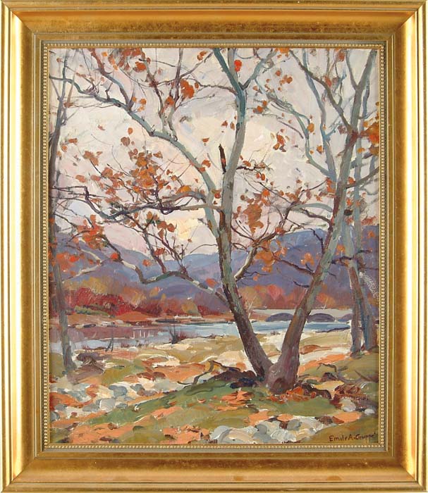 Appraisal: EMILE ALBERT GRUPPE American - BUTTONWOOD TREES MOHAWK TRAIL Oil