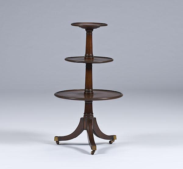 Appraisal: REGENCY THREE-TIERED DUMB WAITER Regency period ca - in mahogany