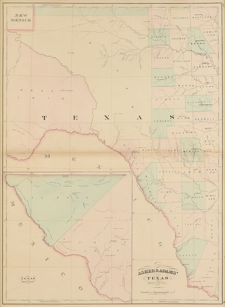 Appraisal: AN ANTIQUE MAP Texas Western Portion AN ANTIQUE MAP Texas