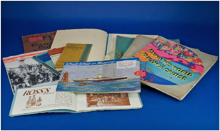 Appraisal: Rare Shipping Collection of Eleven Cunard White Star Brochures from