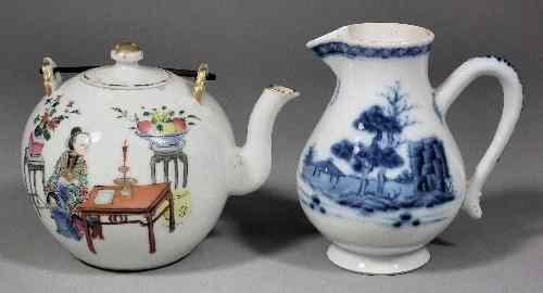 Appraisal: A Chinese porcelain globular teapot painted in colours with women