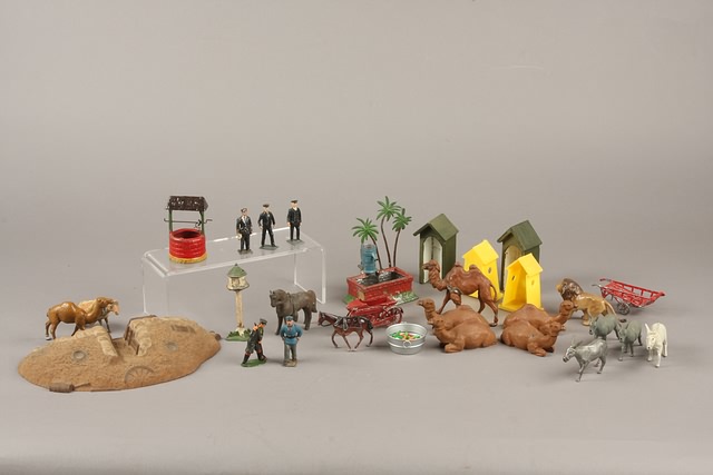 Appraisal: Box lot of approximately pieces of metal and plastic figures