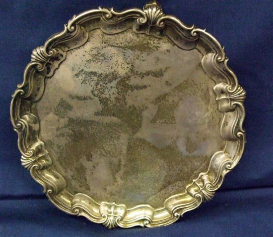 Appraisal: George V silver salver on three claw and ball feet