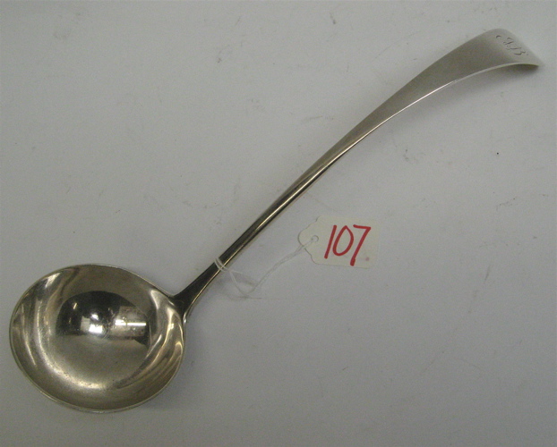 Appraisal: AN ENGLISH STERLING SILVER PUNCH LADLE curved handle - length