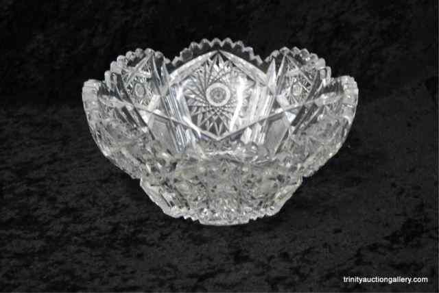 Appraisal: c 's Brilliant Cut Glass Centerpiece '' BowlThis is for