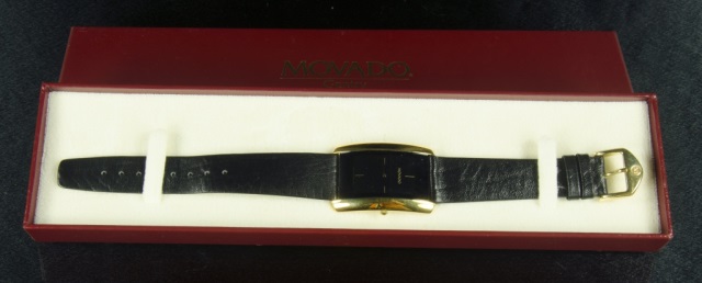 Appraisal: Movado La Nouvelle Men's Watch C Curved watch with black