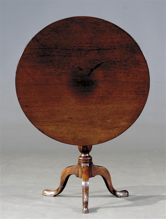 Appraisal: Southern mahogany tilt-top tea table circa - Eastern North Carolinacircular