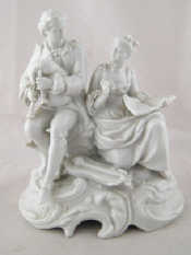 Appraisal: An Italian blanc de chine group of a bagpiper and